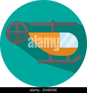 Hélicoptère orange, illustration, vecteur, sur fond blanc. Illustration de Vecteur