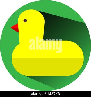 Jouet de canard jaune, illustration, vecteur, sur fond blanc. Illustration de Vecteur