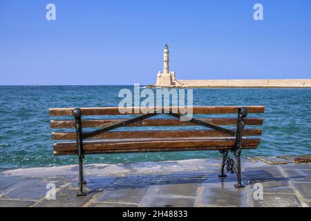 Banque, Venezianischer Hafen, la Canée, Kreta, Griechenland Banque D'Images