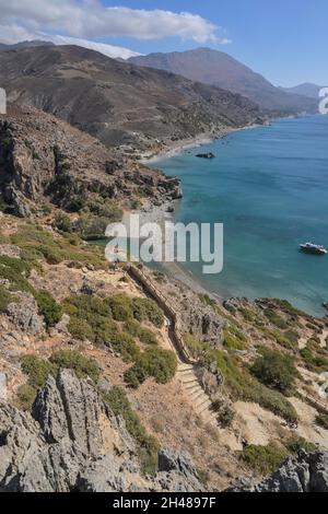 Südküste, Sandstrand, Preveli, Kreta, Griechenland Banque D'Images