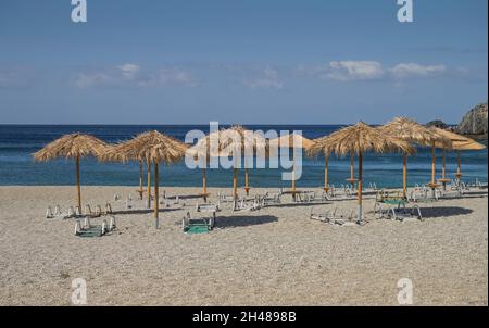 Plage de Sandstrand Skinaria, Südküste, Kreta, Griechenland Banque D'Images