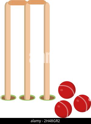 Balle de cricket, illustration, vecteur sur fond blanc. Illustration de Vecteur