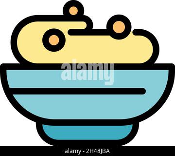 Icône savon pour le bain.Contour bain savon vecteur icône couleur plat isolé Illustration de Vecteur