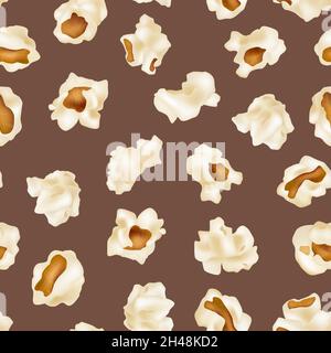 Motif pop-corn.Movie Time junk food snacks pop-corn illustrations pour les projets de conception textile décents vecteur fond sans couture Illustration de Vecteur