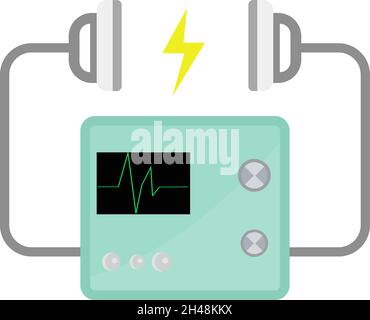 Défibrillateur, illustration, vecteur sur fond blanc. Illustration de Vecteur