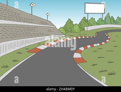 Race Track sport graphique couleur esquisse illustration vecteur Illustration de Vecteur