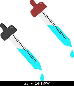 Compte-gouttes chimique, illustration, vecteur sur fond blanc. Illustration de Vecteur