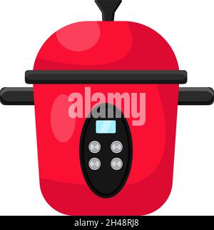Cuisinière électrique préasure, illustration, vecteur sur fond blanc. Illustration de Vecteur
