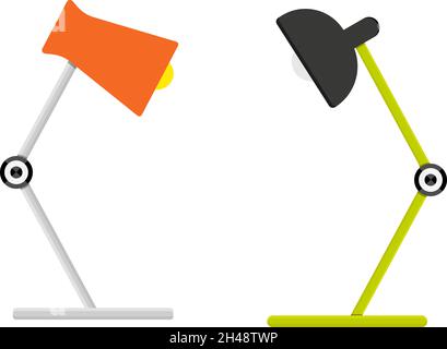 Deux lampes de table, illustration, vecteur sur fond blanc. Illustration de Vecteur