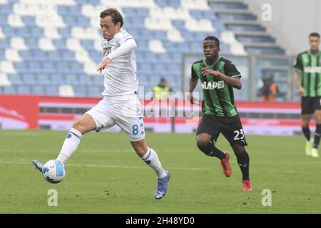 Reggio Emilia, Italie.31 octobre 2021.Reggio Emilia (RE), Italia, 31 Ottobre 2021, Mapei Stadium - Citta del Tricolor, 11Â° giornata Campionato Serie A Tim 2021/2022, incontro tra le escadron del US Sassuolo Calcio e dell'Empoli FC, nellas foto: 8 Liam Henderson -Empoli crédit: Independent photo Agency/Alay Live News Banque D'Images