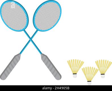 Raquettes de badminton, illustration, vecteur sur fond blanc. Illustration de Vecteur