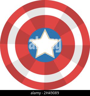 Bouclier Captain America, illustration, vecteur sur fond blanc. Illustration de Vecteur