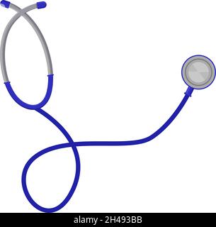 Stéthoscope bleu, illustration, vecteur sur fond blanc. Illustration de Vecteur