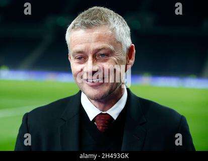 Londres, Angleterre - OCTOBRE 30 : le directeur de Manchester United Ole Gunnar Solskjaer pendant la première ligue entre Tottenham Hotspur et Manchester United Banque D'Images