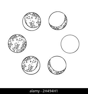 Symboles ésotériques de la phase lunaire.Signes célestes.Illustration vectorielle. Illustration de Vecteur