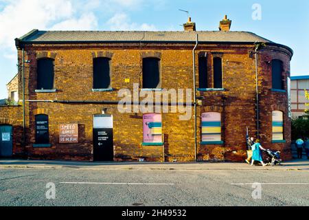 Entrée au Musée national des chemins de fer, Leeman Road, York, Angleterre Banque D'Images