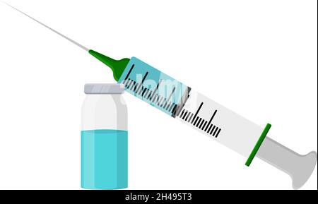 Seringue médicale, illustration, vecteur sur fond blanc. Illustration de Vecteur