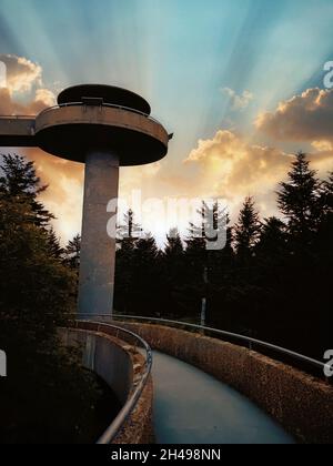 Terrasse d'observation du Clingmans Dome dans le parc national des Great Smoky Mountains Gatlinburg, États-Unis Banque D'Images