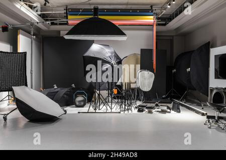 Intérieur d'un studio photo moderne.Techniques et équipement Banque D'Images