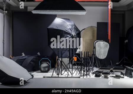 Intérieur d'un studio photo moderne.Techniques et équipement Banque D'Images