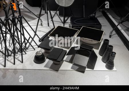 Intérieur d'un studio photo moderne.Techniques et équipement Banque D'Images