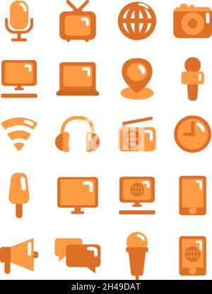 Actualités, illustration, vecteur, sur fond blanc. Illustration de Vecteur