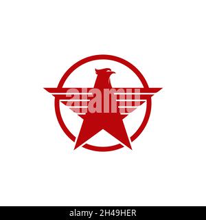 modèle de conception d'illustration vectorielle d'icône de badge d'aile de l'armée falcon Banque D'Images