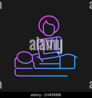 Icône de vecteur de gradient de massage des tissus profonds pour thème sombre Illustration de Vecteur