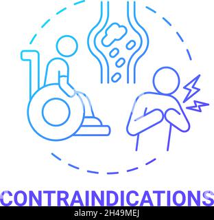 Contre-indications icône de concept de gradient bleu Illustration de Vecteur