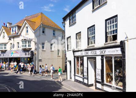 La Lyme Fossil Shop Bridge rue Lyme Regis Dorset Angleterre GB Europe Banque D'Images