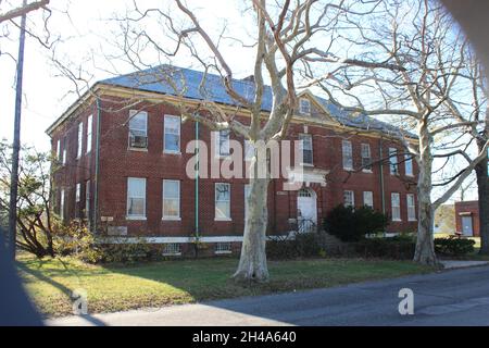 Bâtiment administratif, fort Tilden, Breezy point, Queens, New York Banque D'Images