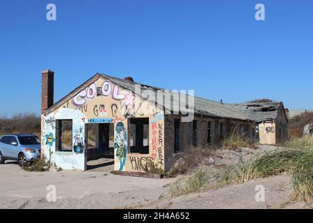 Officiers Mess, fort Tilden, Breezy point, Queens, New York Banque D'Images