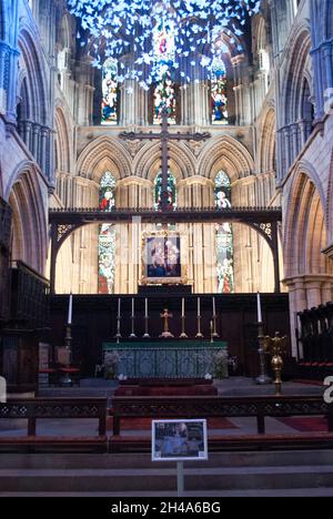 Alter of Hexham Abbey, Hexham, Northumberland, Angleterre, Royaume-Uni Banque D'Images