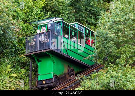 Lynmouth Devon Royaume-Uni, septembre 29 2021 : le chemin de fer Lynton et Lynmouth Cliff Banque D'Images