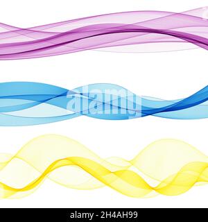 Ensemble de courbes de couleur.Arrière-plan vectoriel abstrait Banque D'Images