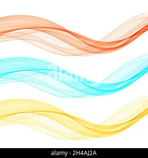 Ensemble de courbes de couleur.Arrière-plan vectoriel abstrait Banque D'Images
