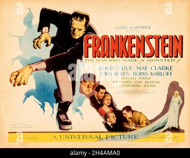 Frankenstein (universel, 1931).Titre de la carte de la réception Banque D'Images