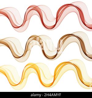 Ensemble de vagues colorées abstraites.Illustration vectorielle Banque D'Images