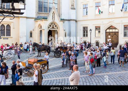 100 ans de sentiment à l'événement Kult100 pendant l'année du centenaire du plébiscite de Sopron en 1921, dans le centre-ville de Sopron, en Hongrie Banque D'Images