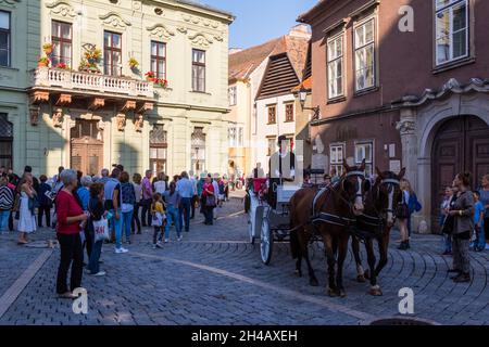 Char Ride, événement de Kult100 pendant l'année du centenaire du plébiscite de Sopron en 1921, dans le centre-ville de Sopron, Hongrie Banque D'Images