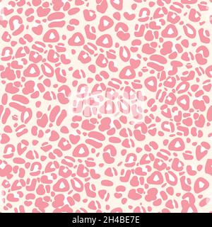 Illustration vectorielle avec joli motif animal sans couture.Imprimé rose pastel léopard sur fond beige Illustration de Vecteur