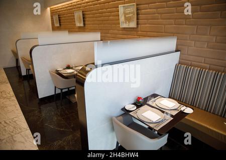 Los Angeles, Californie, États-Unis.29 mars 2019.American Airlines Group Inc. Dîner de première classe dans le salon Flagship de l'aéroport international de Los Angeles (LAX) le vendredi 29 mars 2019 à Los Angeles, en Californie © 2019 Patrick T. Fallon (image de crédit : © Patrick Fallon/ZUMA Press Wire) Banque D'Images