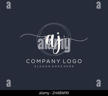 Logo AJ féminin.Utilisable pour les logos nature, salon, Spa, cosmétique et Beauté.Elément de modèle de logo Flat Vector. Illustration de Vecteur