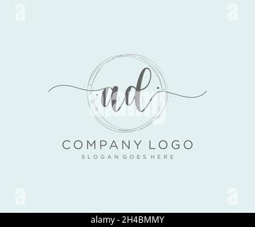 LOGO AD féminin.Utilisable pour les logos nature, salon, Spa, cosmétique et Beauté.Elément de modèle de logo Flat Vector. Illustration de Vecteur