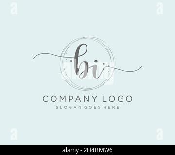 LOGO BI féminin.Utilisable pour les logos nature, salon, Spa, cosmétique et Beauté.Elément de modèle de logo Flat Vector. Illustration de Vecteur