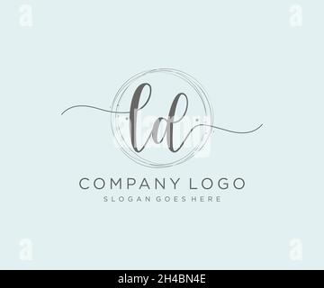 Logo LD féminin.Utilisable pour les logos nature, salon, Spa, cosmétique et Beauté.Elément de modèle de logo Flat Vector. Illustration de Vecteur