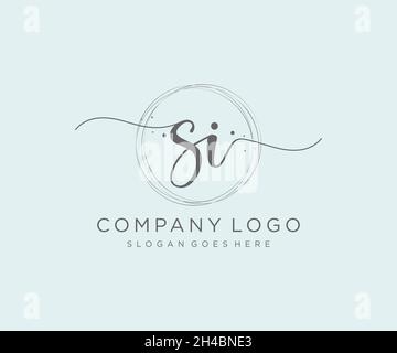 Si logo féminin.Utilisable pour les logos nature, salon, Spa, cosmétique et Beauté.Elément de modèle de logo Flat Vector. Illustration de Vecteur