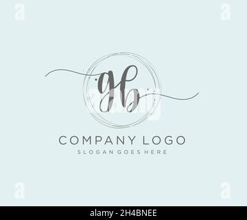 Logo GB féminin.Utilisable pour les logos nature, salon, Spa, cosmétique et Beauté.Elément de modèle de logo Flat Vector. Illustration de Vecteur