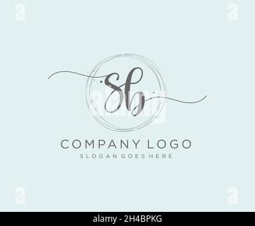 Logo SB féminin.Utilisable pour les logos nature, salon, Spa, cosmétique et Beauté.Elément de modèle de logo Flat Vector. Illustration de Vecteur