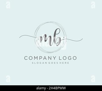 Logo MB féminin.Utilisable pour les logos nature, salon, Spa, cosmétique et Beauté.Elément de modèle de logo Flat Vector. Illustration de Vecteur